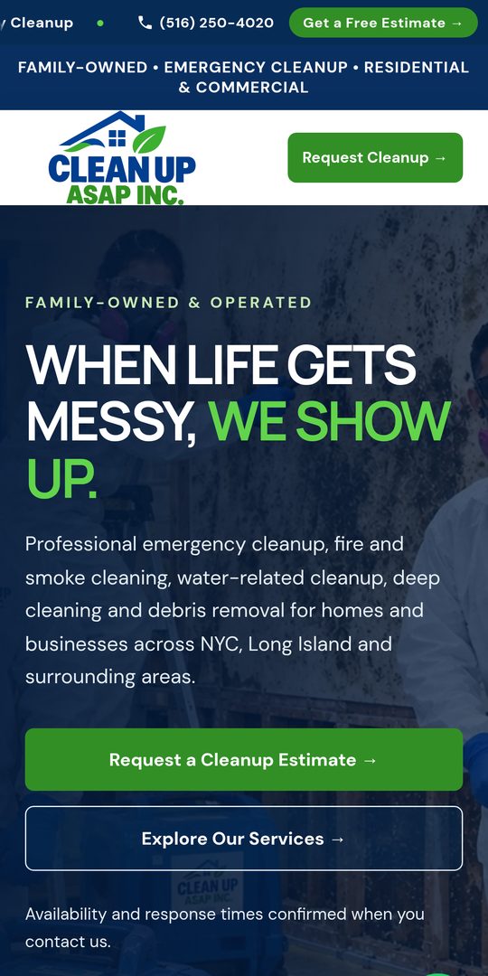 cleanupasap.com en celular